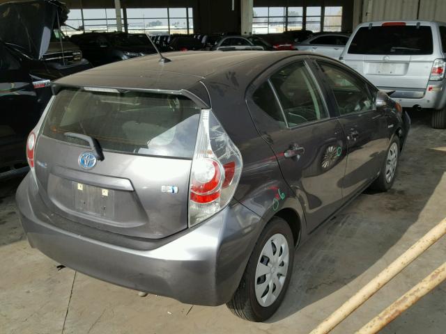 JTDKDTB39D1557009 - 2013 TOYOTA PRIUS C GRAY photo 4