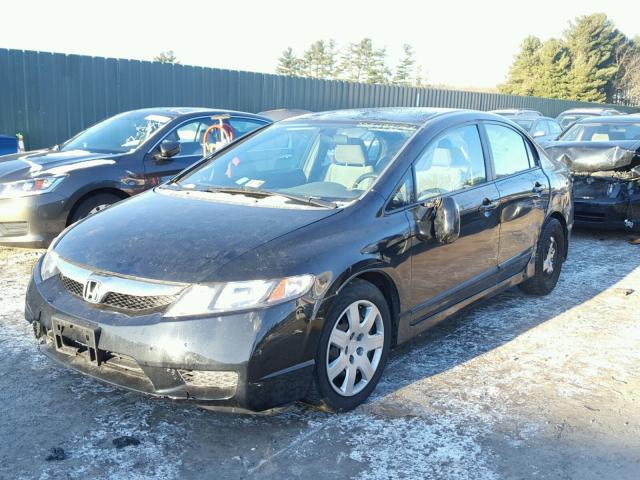 2HGFA16549H532362 - 2009 HONDA CIVIC LX BLACK photo 2