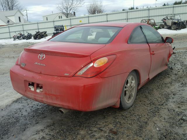 4T1CE38P24U806692 - 2004 TOYOTA CAMRY SOLA RED photo 4