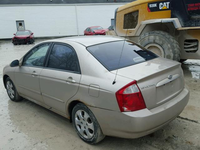 KNAFE121565211727 - 2006 KIA NEW SPECTR TAN photo 3