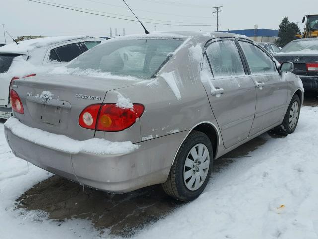 2T1BR32E73C004176 - 2003 TOYOTA COROLLA CE BEIGE photo 4