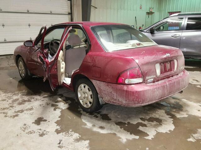 3N1CB51D92L676459 - 2002 NISSAN SENTRA XE RED photo 3