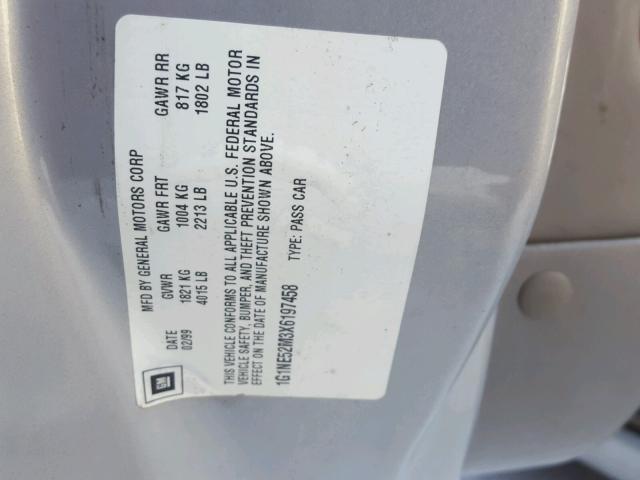 1G1NE52M3X6197458 - 1999 CHEVROLET MALIBU LS 灰色 照片 10