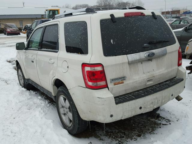 1FMCU0E7XCKA63859 - 2012 FORD ESCAPE LIM WHITE photo 3