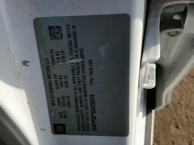 1G4PP5SK8D4256418 - 2013 BUICK VERANO WHITE photo 10