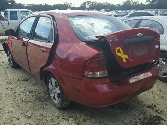 KL1TD56606B631801 - 2006 CHEVROLET AVEO BASE RED photo 3