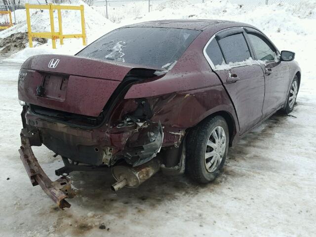 1HGCP26329A808266 - 2009 HONDA ACCORD LX BURGUNDY photo 4