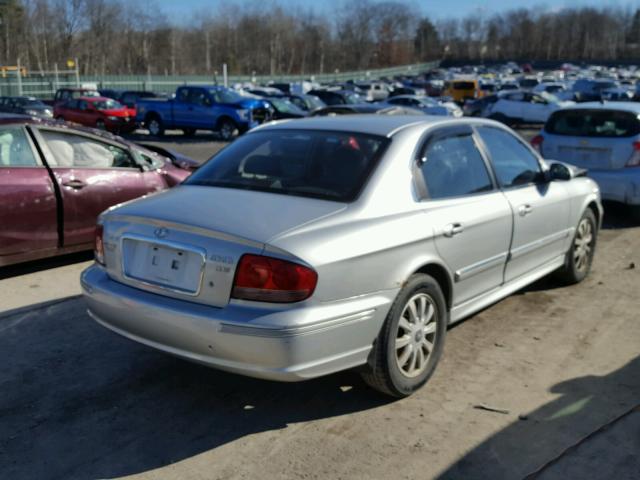 KMHWF35H22A617577 - 2002 HYUNDAI SONATA GLS SILVER photo 4