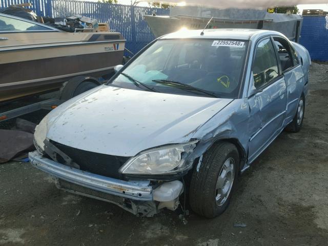 JHMES95605S017957 - 2005 HONDA CIVIC HYBR BLUE photo 2