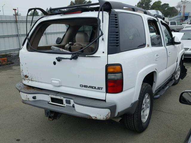 1GNEK13T54R294483 - 2004 CHEVROLET TAHOE K150 WHITE photo 4