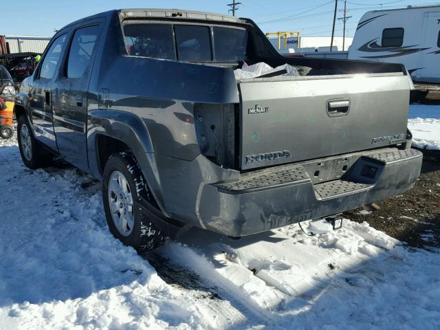 2HJYK16538H534554 - 2008 HONDA RIDGELINE CHARCOAL photo 3