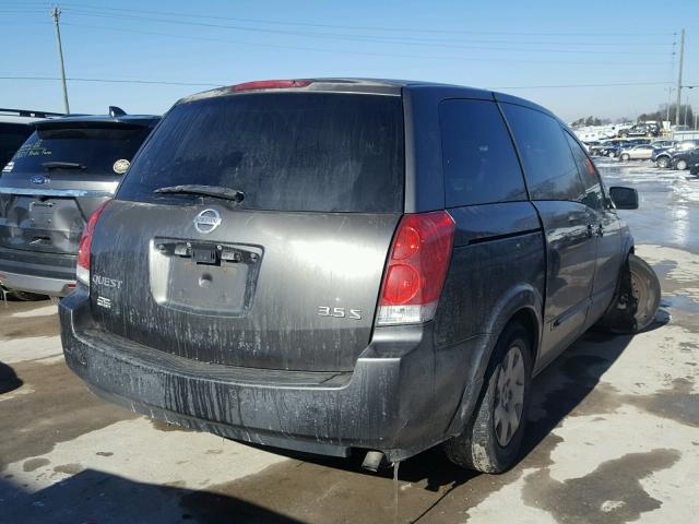 5N1BV28U34N345816 - 2004 NISSAN QUEST S CHARCOAL photo 4