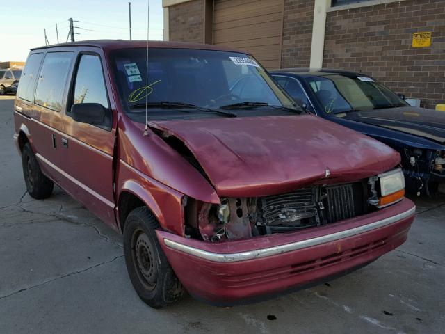 2P4GH2537MR318579 - 1991 PLYMOUTH VOYAGER RED photo 1