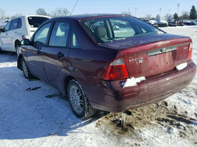 1FAFP34N16W169744 - 2006 FORD FOCUS ZX4 BURGUNDY photo 3