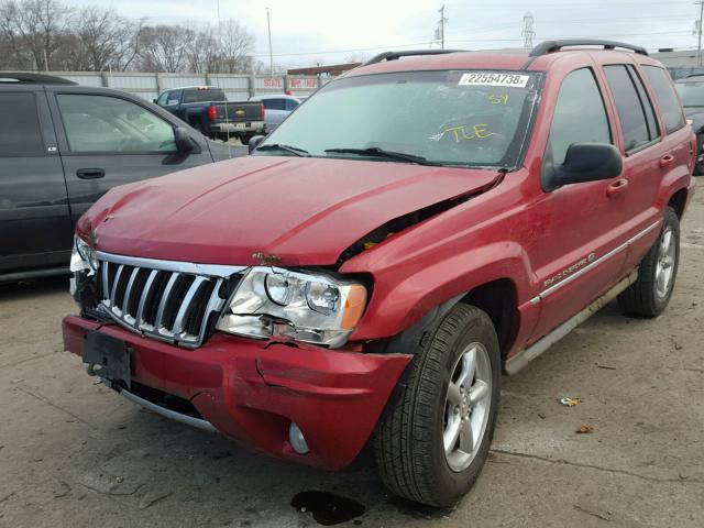 1J8GW68J14C108105 - 2004 JEEP GRAND CHER RED photo 2