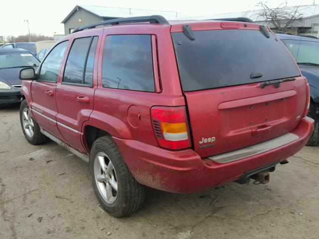 1J8GW68J14C108105 - 2004 JEEP GRAND CHER RED photo 3