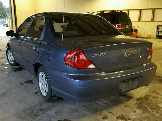 KNAFB121635265168 - 2003 KIA SPECTRA BA BLUE photo 3