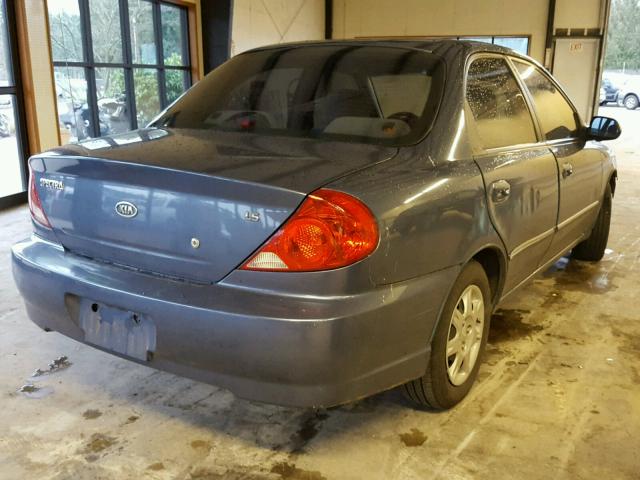 KNAFB121635265168 - 2003 KIA SPECTRA BA BLUE photo 4