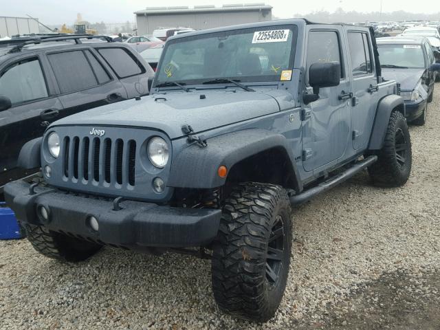 1C4BJWDGXEL130423 - 2014 JEEP WRANGLER U GRAY photo 2