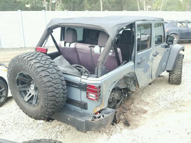 1C4BJWDGXEL130423 - 2014 JEEP WRANGLER U GRAY photo 4