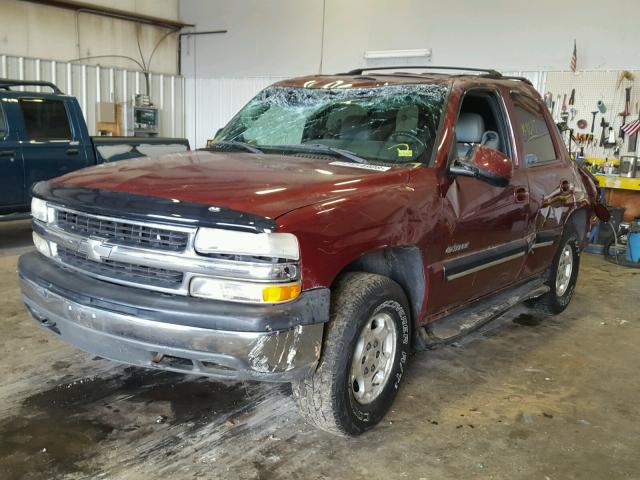 1GNEK13T61R195084 - 2001 CHEVROLET TAHOE K150 MAROON photo 2