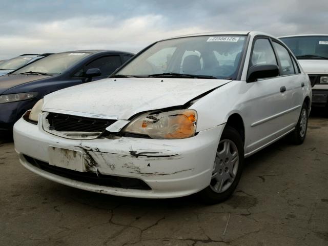 1HGES16541L017488 - 2001 HONDA CIVIC LX WHITE photo 2