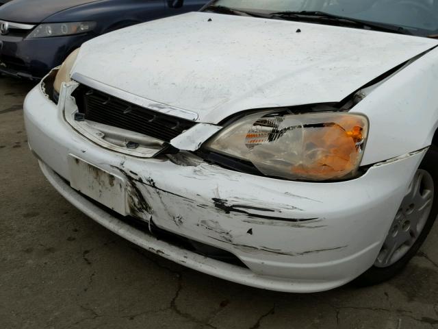 1HGES16541L017488 - 2001 HONDA CIVIC LX WHITE photo 9