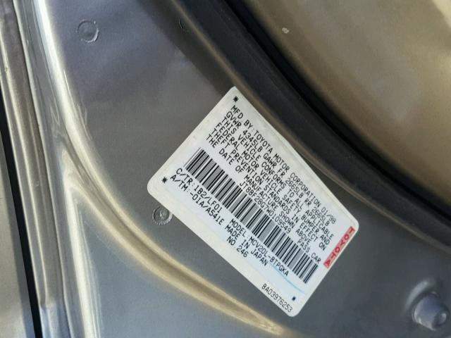 JT8BF28G7W0109549 - 1998 LEXUS ES 300 GRAY photo 10