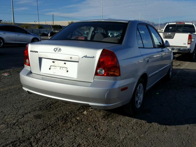 KMHCG45C33U487917 - 2003 HYUNDAI ACCENT GL SILVER photo 4