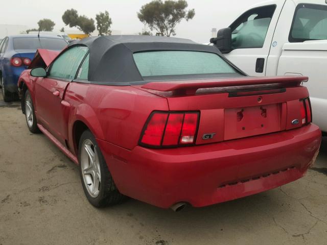 1FAFP45X52F190449 - 2002 FORD MUSTANG GT RED photo 3
