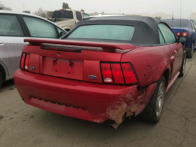 1FAFP45X52F190449 - 2002 FORD MUSTANG GT RED photo 4