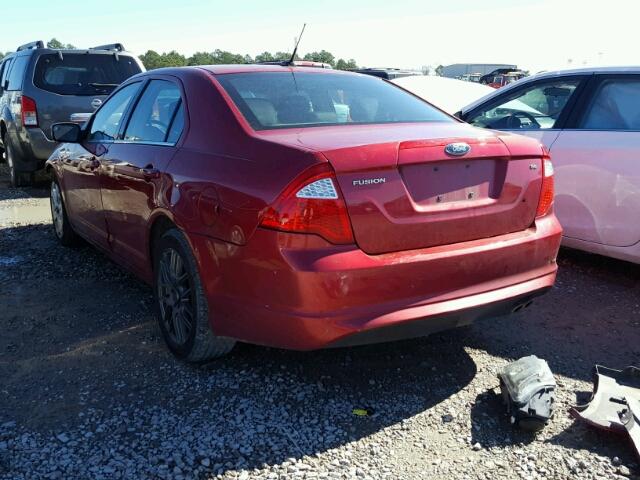 3FAHP0HA5BR262312 - 2011 FORD FUSION SE RED photo 3