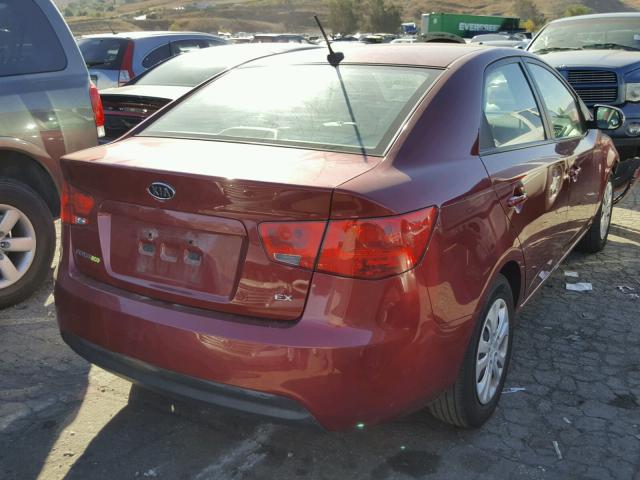 KNAFU4A29C5565115 - 2012 KIA FORTE EX RED photo 4