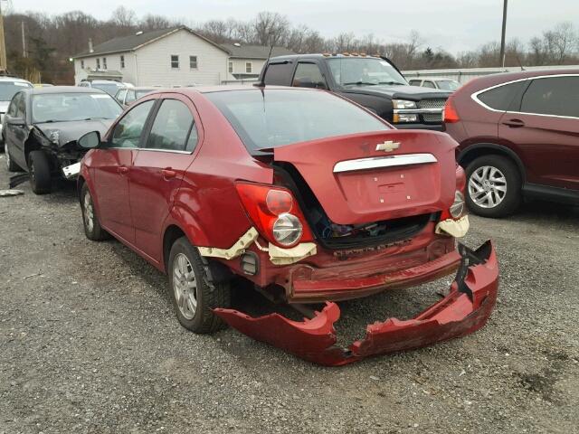 1G1JD5SH5C4162057 - 2012 CHEVROLET SONIC LT RED photo 3