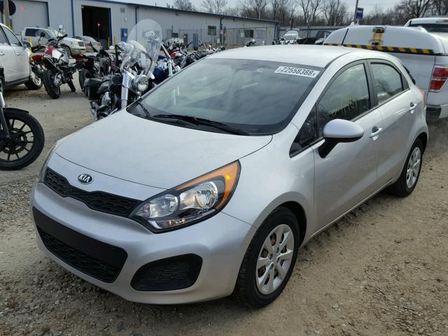 KNADM5A37D6191167 - 2013 KIA RIO LX SILVER photo 2