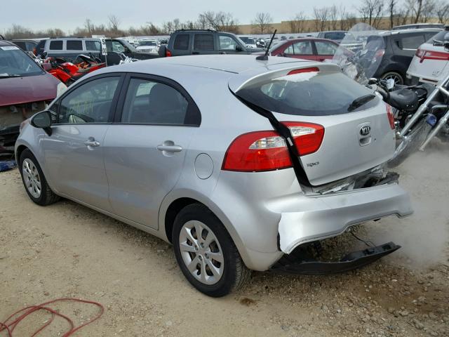 KNADM5A37D6191167 - 2013 KIA RIO LX SILVER photo 3