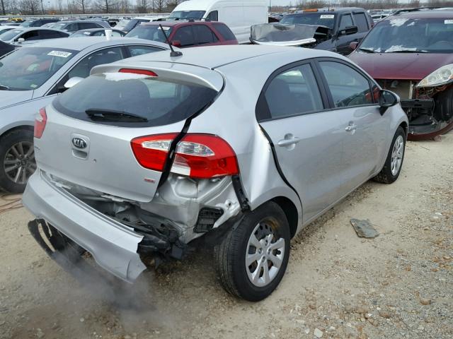 KNADM5A37D6191167 - 2013 KIA RIO LX SILVER photo 4