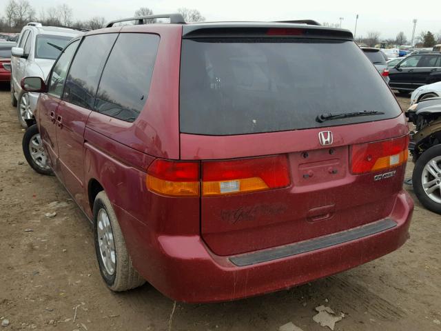 5FNRL18644B140945 - 2004 HONDA ODYSSEY EX RED photo 3