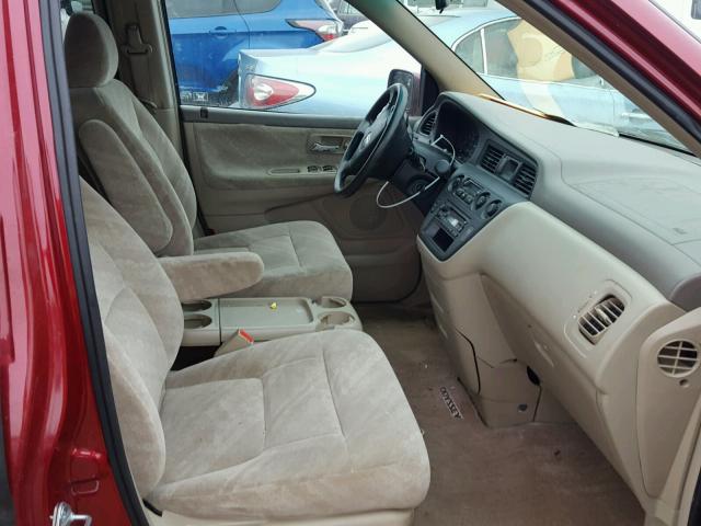 5FNRL18644B140945 - 2004 HONDA ODYSSEY EX RED photo 5