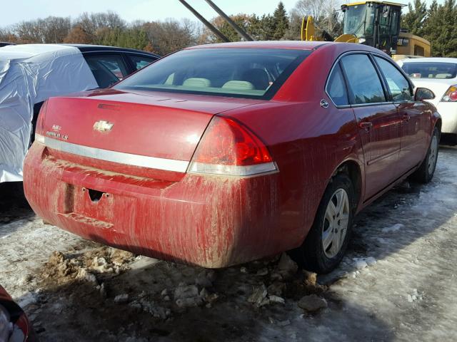 2G1WB58N489101361 - 2008 CHEVROLET IMPALA LS RED photo 4