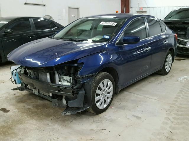 3N1AB7AP3GY255781 - 2016 NISSAN SENTRA S BLUE photo 2