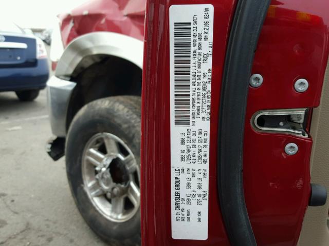 3D7TT2CT0AG109342 - 2010 DODGE RAM 2500 RED photo 10