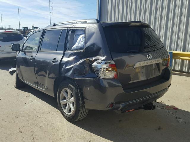 5TDZK3EH5AS004531 - 2010 TOYOTA HIGHLANDER BLACK photo 3