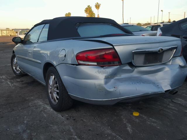 1C3EL65U91N581213 - 2001 CHRYSLER SEBRING LI BLUE photo 3