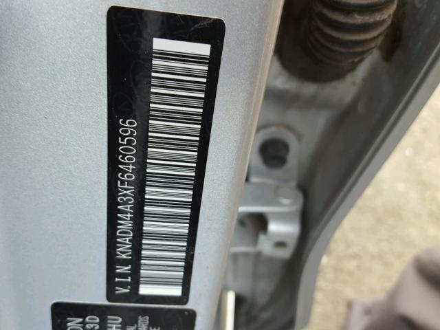 KNADM4A3XF6460596 - 2015 KIA RIO LX Արծաթագույն լուսանկար 10