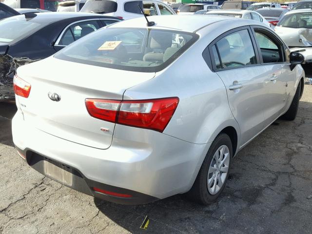 KNADM4A3XF6460596 - 2015 KIA RIO LX SILVER photo 4