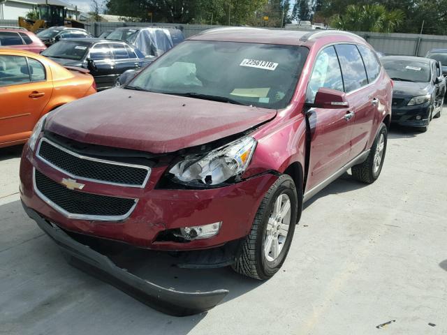 1GNKVGED6BJ108254 - 2011 CHEVROLET TRAVERSE L RED photo 2