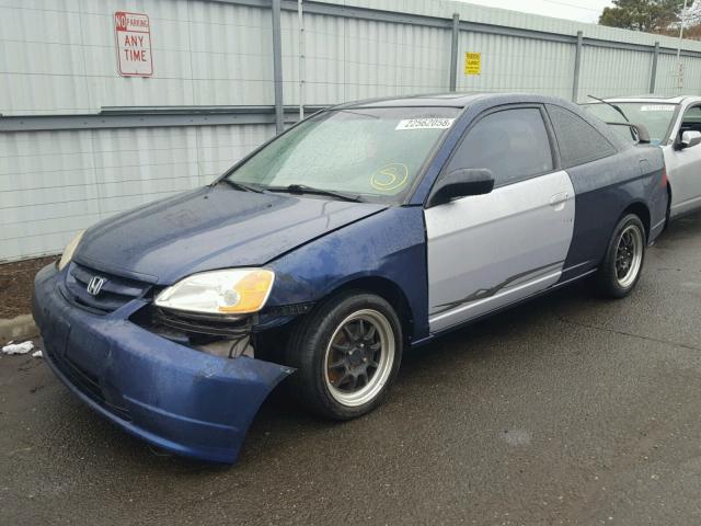 1HGEM21961L008236 - 2001 HONDA CIVIC SI BLUE photo 2