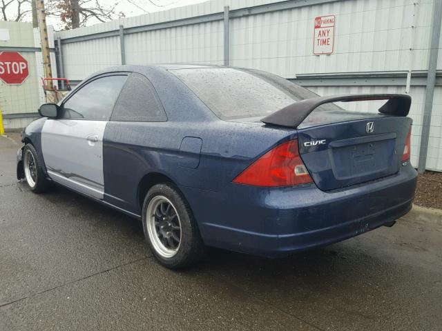 1HGEM21961L008236 - 2001 HONDA CIVIC SI BLUE photo 3