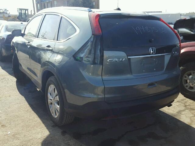 2HKRM4H77CH628360 - 2012 HONDA CR-V EXL TEAL photo 3